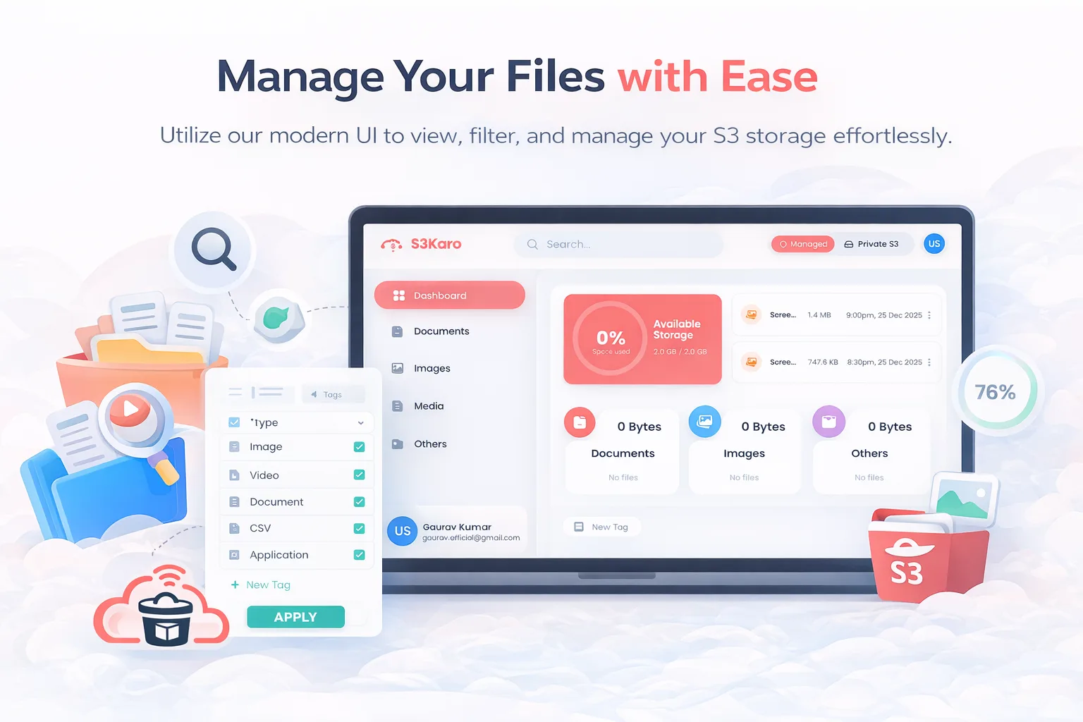 S3Karo - Manage and share S3 storage